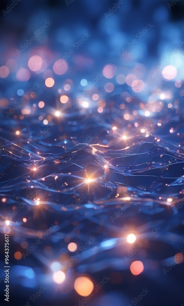 Poster scene of a body of water, its surface shimmering with a multitude of small, glowing lights that crea