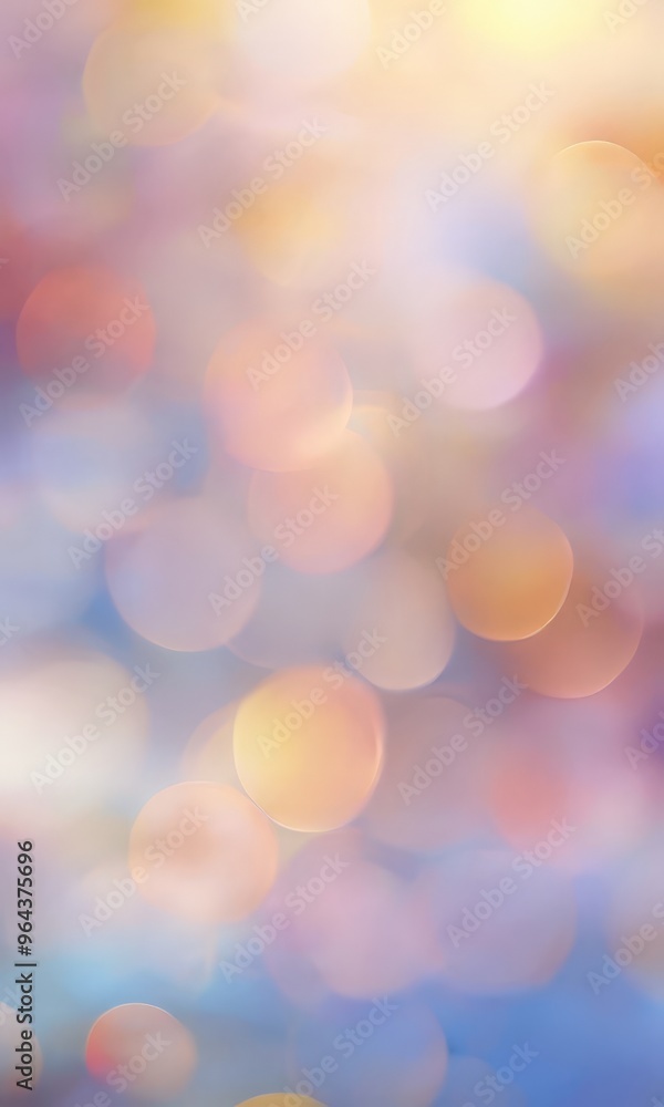 Poster blurred, bokeh-like background with a gradient of colors, transitioning from warm hues of orange and