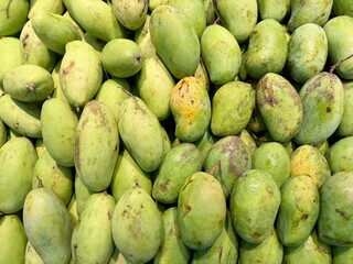Mango in the market, pile of mangoes, fresh mango from garden