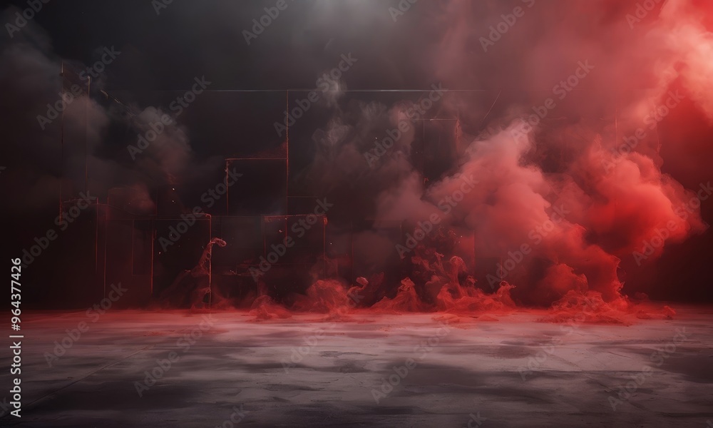 Aufkleber a dramatic scene of smoke billowing from a structure, creating an ominous atmosphere. the smoke, a m