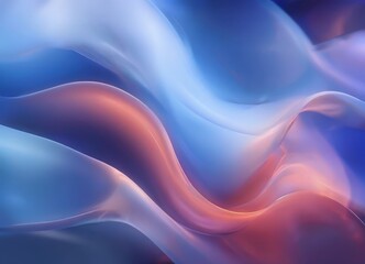 Fototapeta premium vibrant abstract composition of fluid, wave-like shapes in shades of blue, pink, and orange, creating a dynamic and visually striking effect.