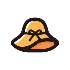 Straw hat outline icon for graphic design, apps and websites