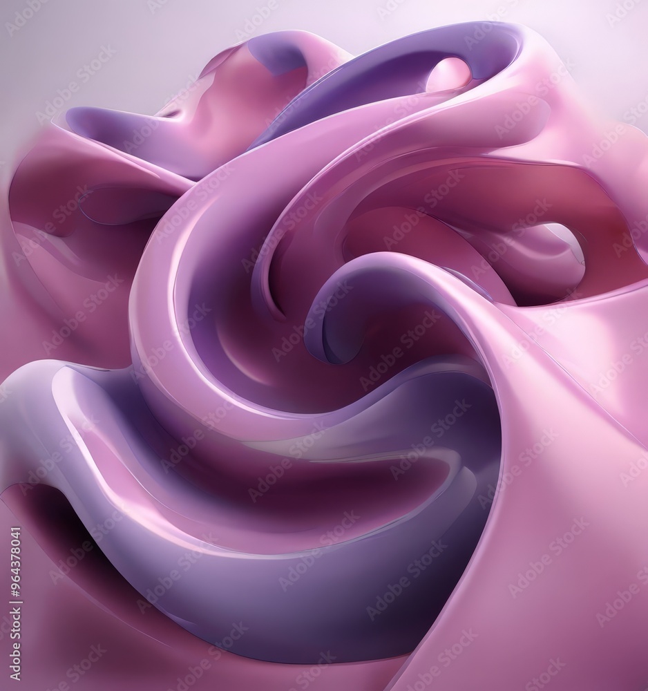 Poster close-up view of a flowing, abstract design composed of purple and pink hues. the design is composed