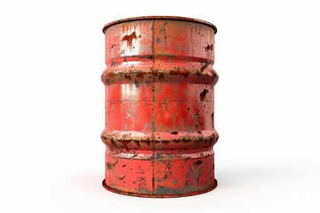 Obraz premium Red barrel on white background