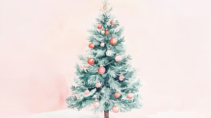 Fototapeta premium A beautifully decorated Christmas tree with colorful ornaments, showcasing a festive and joyful holiday spirit.