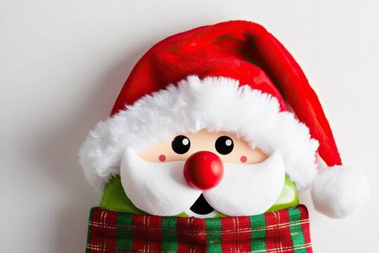 Adorable Santa Hat Spreading Christmas Joy on White Background