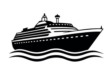 Obraz premium Modern Cruising Ship silhouette vector illustration. 