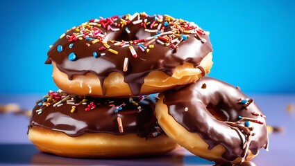 Delicious doughnuts with sprinkles