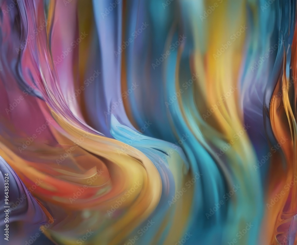 Poster an abstract representation of swirling, multicolored lines and shapes, creating a dynamic and visual
