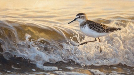 Obraz premium Sandpiper, river. Generative AI