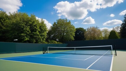 tennis court with net