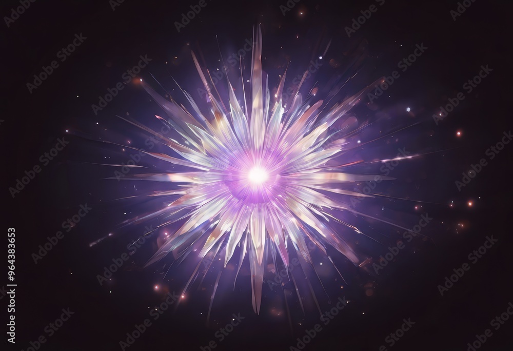 Aufkleber a radiant, multi-colored explosion with a central bright light surrounded by radiating lines of vari
