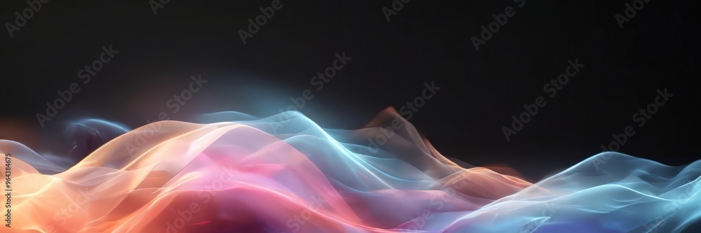 Aufkleber dynamic, abstract representation of a wave-like pattern, with a gradient of colors transitioning fro