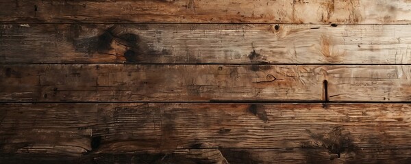 A close-up of a weathered wooden surface, with visible cracks, knots, and stains, conveying a sense of age and history.