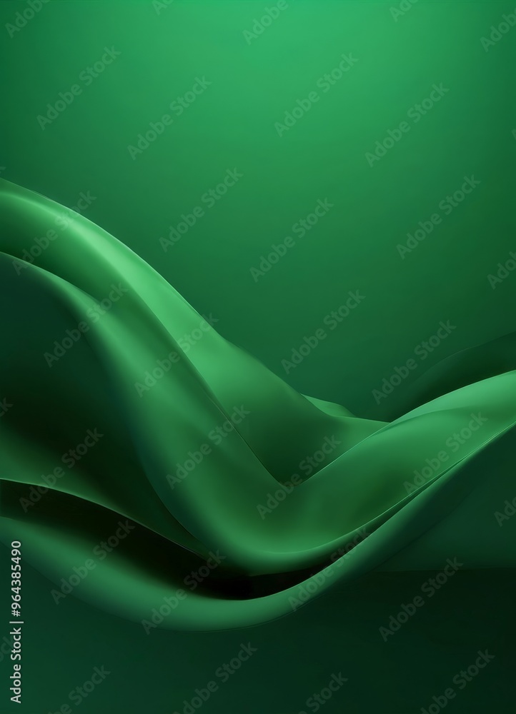 Poster green, flowing fabric with a smooth, wave-like texture, creating a sense of movement and fluidity.
