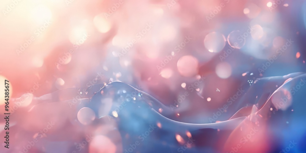 Poster blurred, abstract background with a gradient of pink and blue hues, creating a dreamlike and etherea