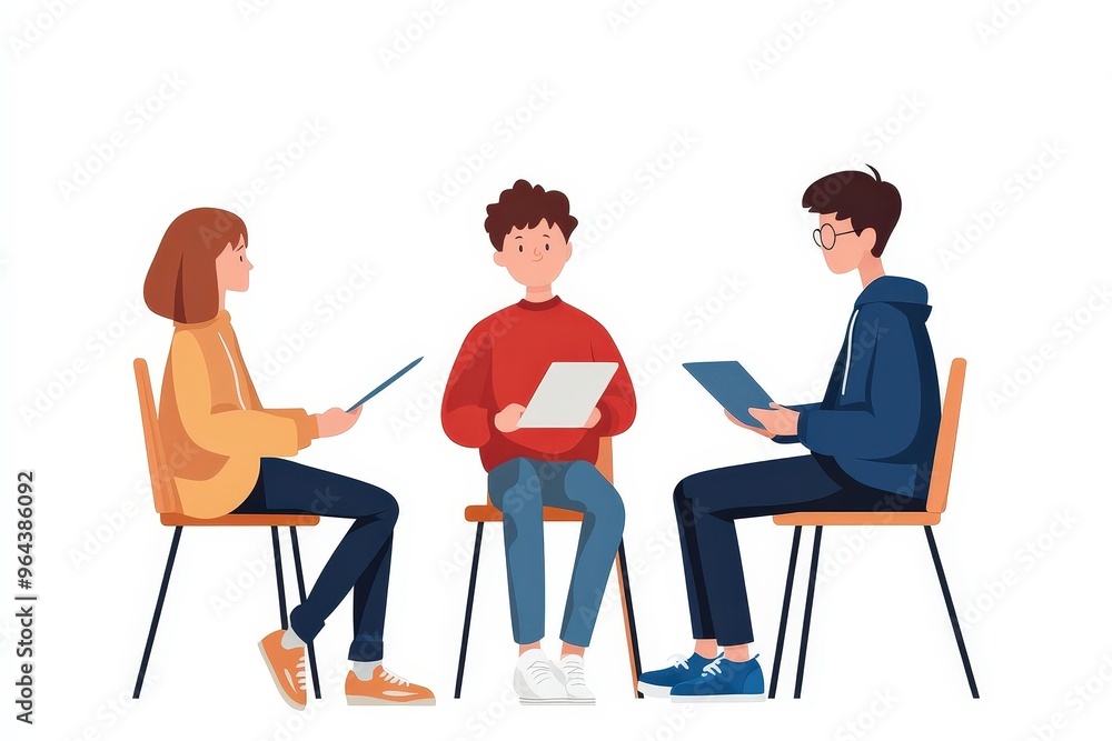 Poster engaging conversations: students exploring ideas together in an interactive learning session