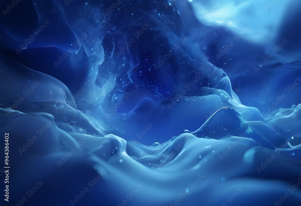 Aufkleber a swirling, ethereal blue hue, with a sense of depth and movement. the background is filled with a m
