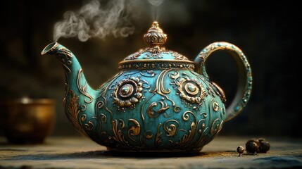Teapot oriental tea tradition. Generative AI