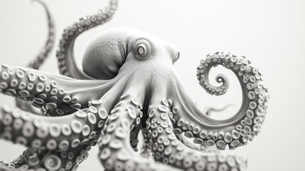Obraz premium Tentacles white background illustration. Generative AI