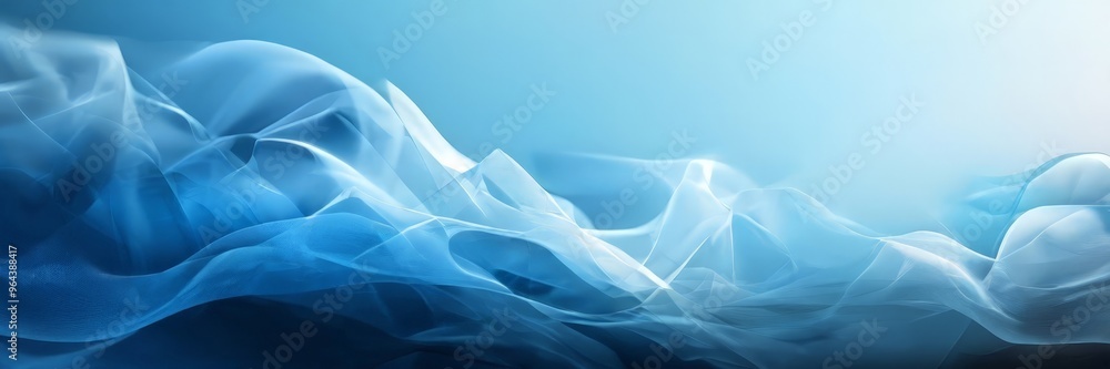 Poster dynamic, abstract representation of water in various shades of blue, with a gradient effect transiti