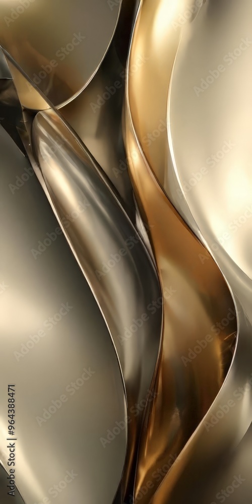 Poster close-up view of a metallic surface with a shiny, reflective texture. the metallic surface is compos