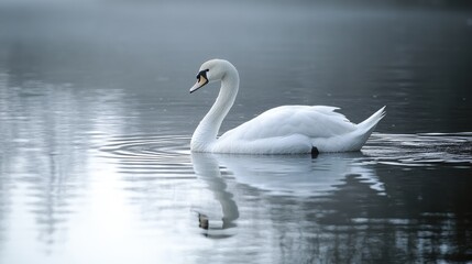 Fototapeta premium White symphony water silhouette. Generative AI