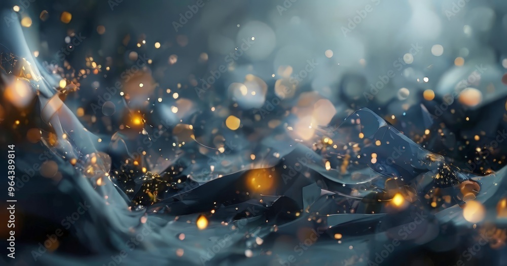 Poster a surreal, abstract scene with a dark, moody color palette. the background is filled with a multitud
