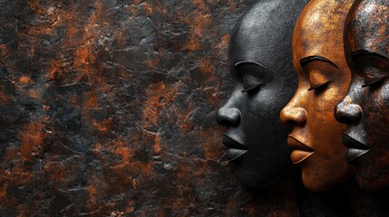 Black History Month symbols, African unity in design, 3D illustration