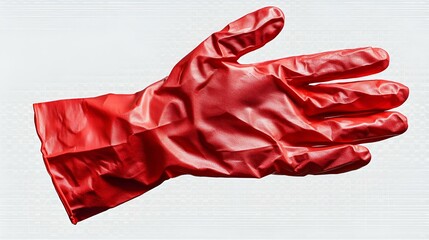 Red silk glove isolated on white, soft fabric texture for gift wrapping