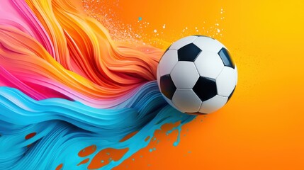 Fototapeta premium Football background with abstract graffiti art, urban street style trend