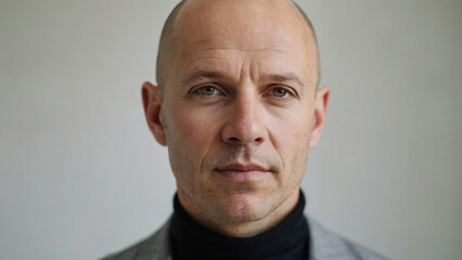 Obraz premium Bald Man on White Background