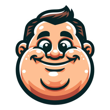Vector illustration of a cheerful man&rsquo;s face with a big smile and cartoon-style features.