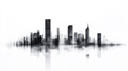 Fototapeta premium a drawing x ray of modern city landscape, buildings