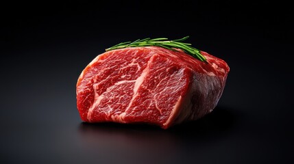 Fototapeta premium Tender Wagyu sirloin, superior marbling, culinary excellence, realistic photograph,