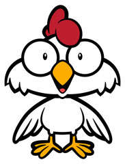 Funny Broiler chicken cartoon characters. Best for sticker, logo, and mascot for fried chicken restaurant business for kids