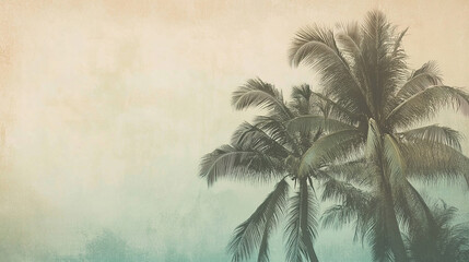 background with palm trees, aesthetic, calm, muted color tones
