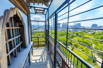 夏の広島城から見た景色　広島県広島市　Hiroshima castle in summer. Hiroshima Pref, Hiroshima City.
