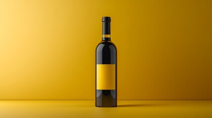 longest shot of Personalized wine bottle with custom label, festive occasion, 3D illustration, on simple background