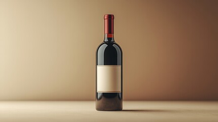 longest shot of Personalized wine bottle with custom label, festive occasion, 3D illustration, on simple background