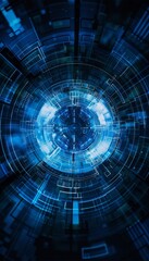 Futuristic technology dimensions  a modern circle illustration divided into 8 glowing segments