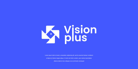 vision logo with plus symbol