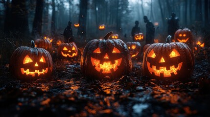 Naklejka premium Jack-o'-lantern Forest