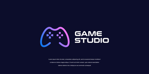 Vector game logo template. Joystick icon M letter game logo © sn_std