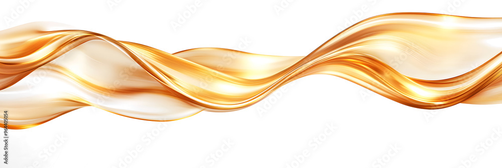 Poster luxury abstract shiny golden wave on transparent background. design element. elegant gradient gold c