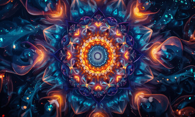 A geometric vector of a circular mandala.