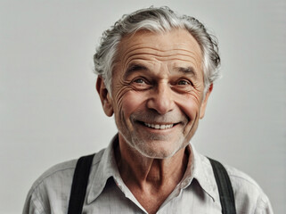 Fototapeta premium European Grandfather on a White Background