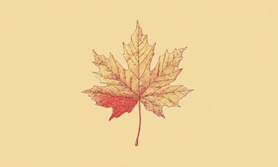 A linear vector of a maple leaf.