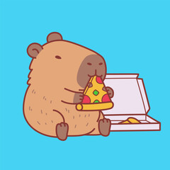 Cute capybara character design illustration doing his hobby, perfect for merchandise and printing needs