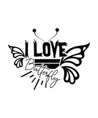 i love butterfly svg